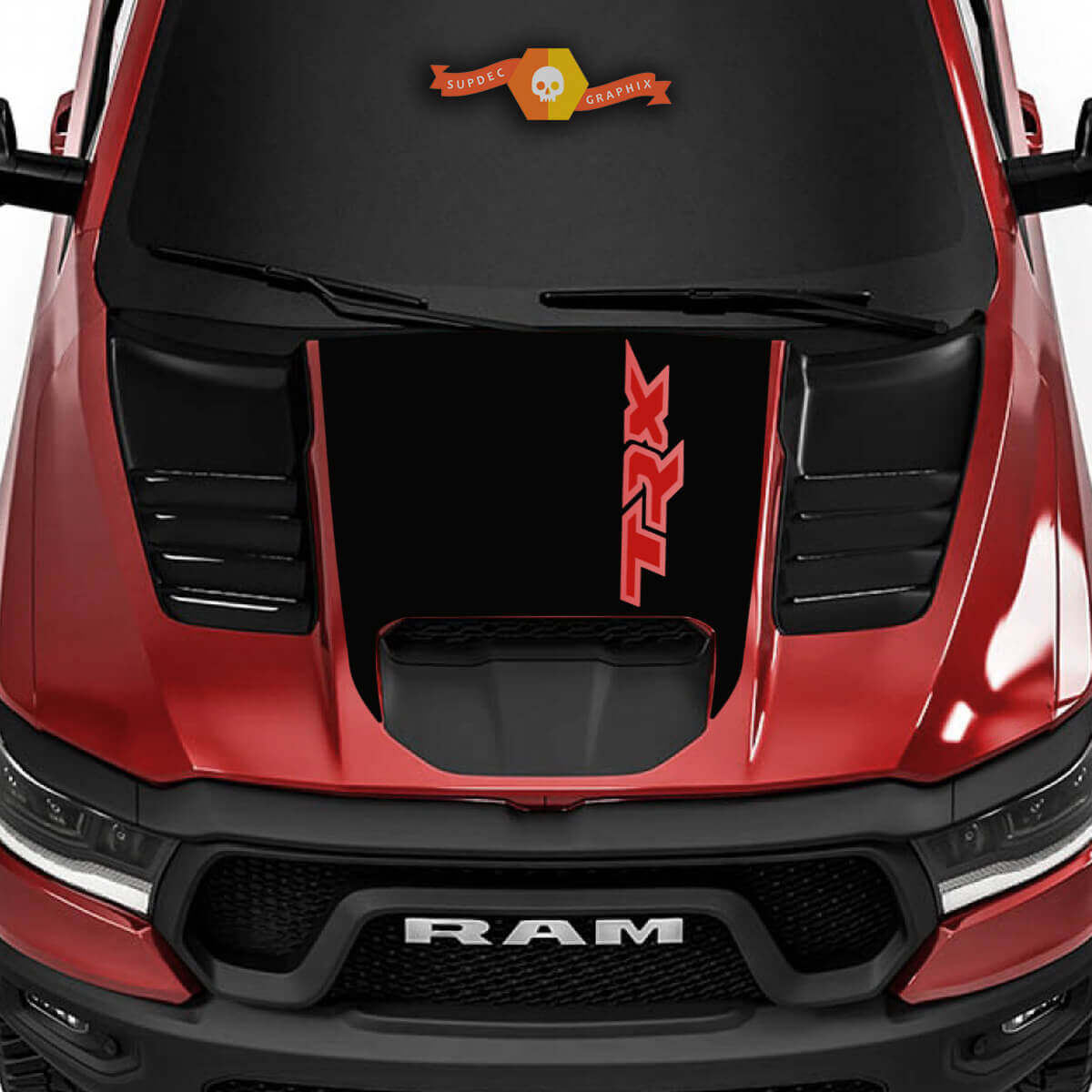 TRX-Stil Motorhauben-Vinylaufkleber für Dodge Ram Rebel 1500 TRX 2022+