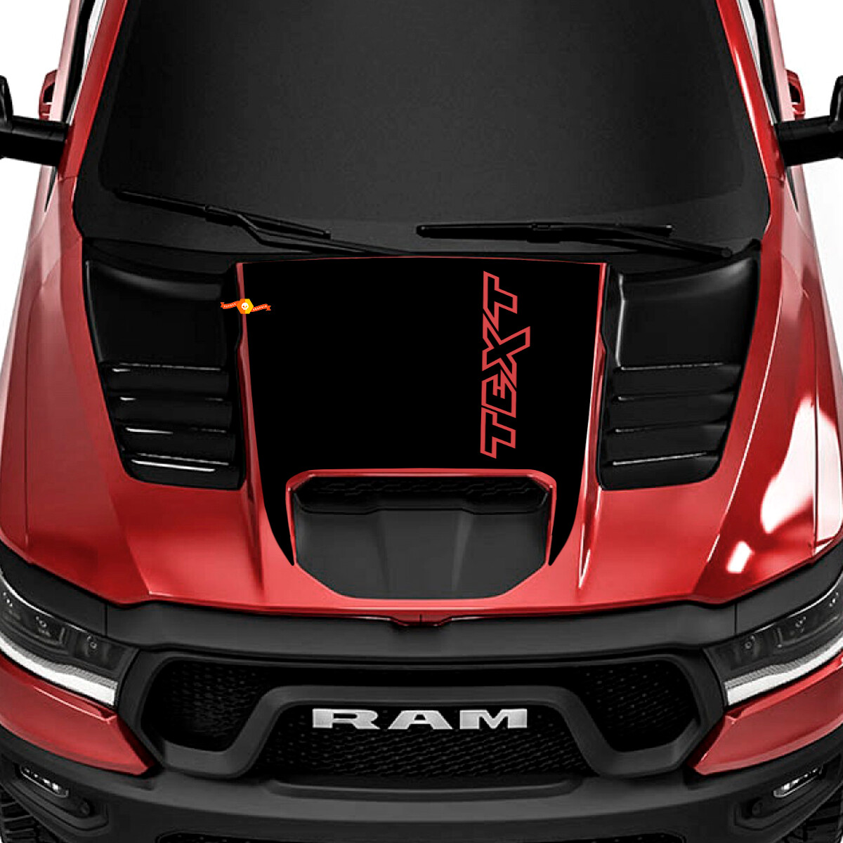 Individuelles Text-Schwarzout-Hauben-Vinylaufkleber für Dodge Ram Rebel 1500 TRX