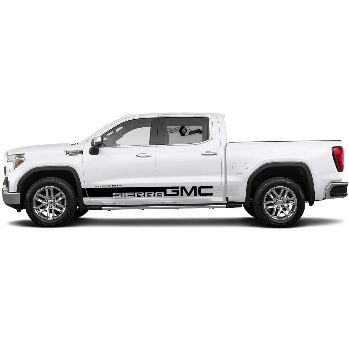 2x Seitenstreifen Aufkleber für 1500 GMC Sierra Rocker Panel Vinyl Aufkleber Aufkleber Grafik Kit
