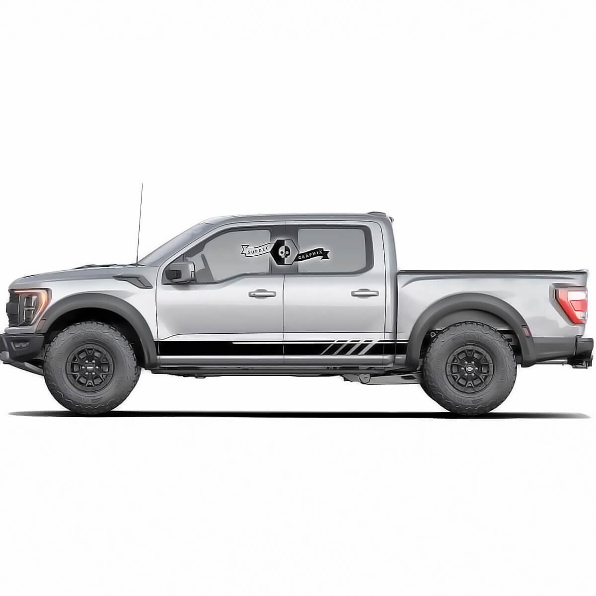 Seitlicher Schweller und Ladeflächen-Streifen Aufkleber Set für Musclecar Truck 2022