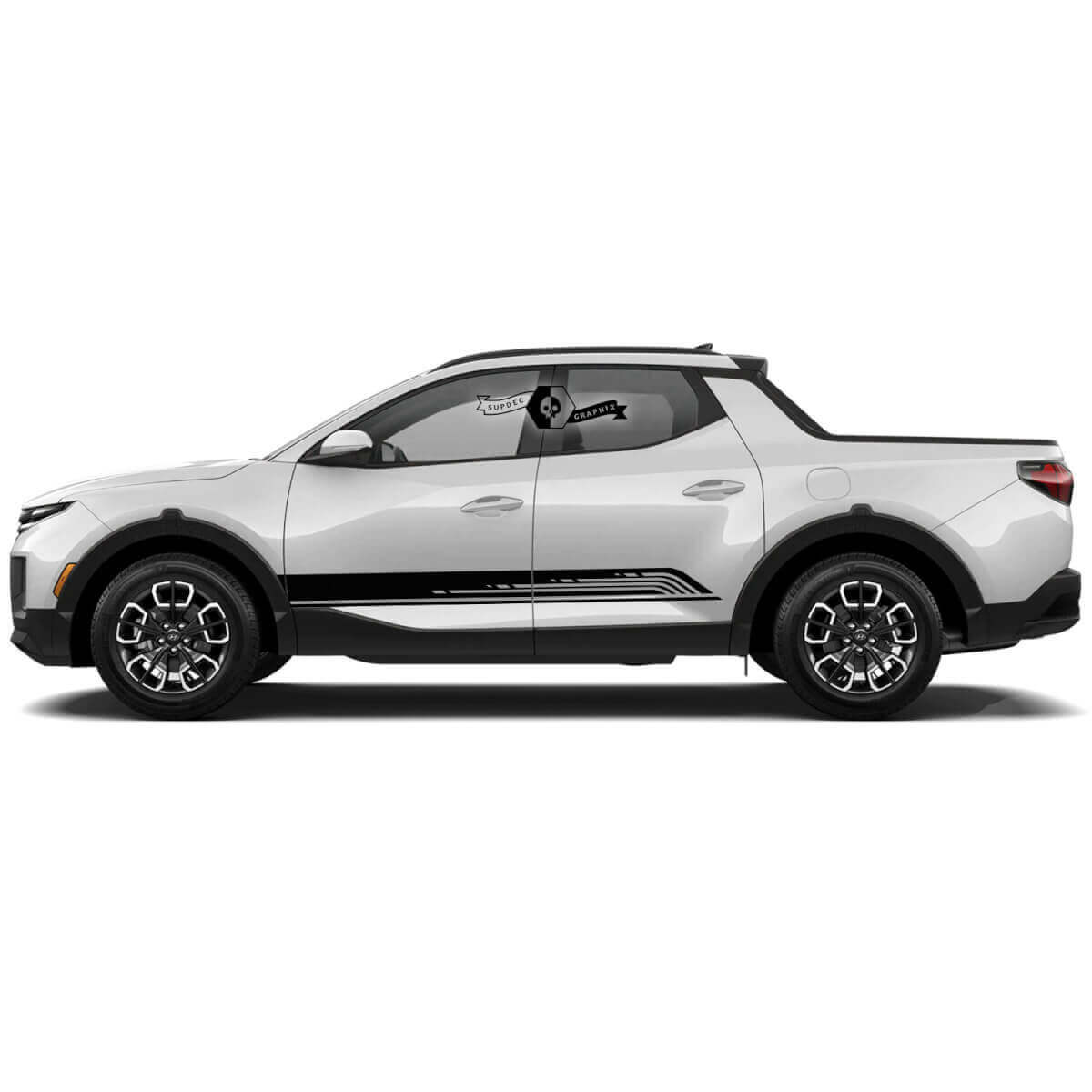 Seitenstreifen-Logo-Rocker-Panel-Vinyl-Aufkleber-Decal-Grafik-Set passend für Hyundai Santa Cruz
