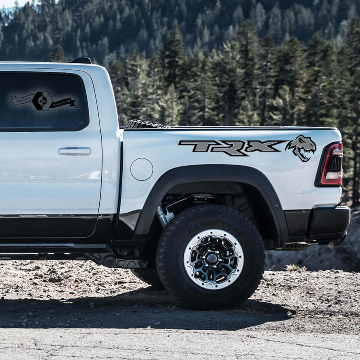 TRX Truckbett-Seiten-Vinylaufkleber Paar für Ram 1500 Rebel TRX