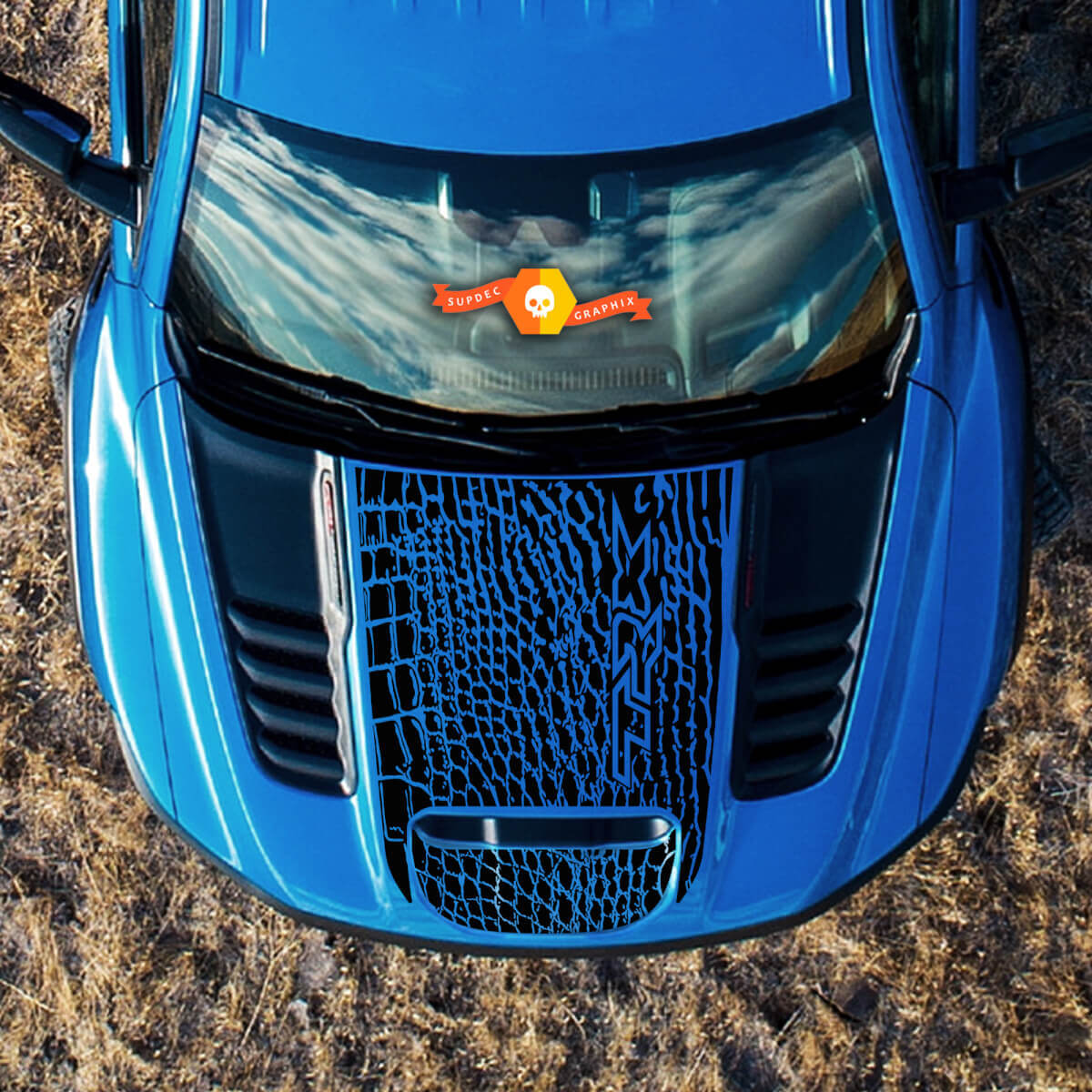 TRX Dinosaur Skin Motorhauben-Vinylaufkleber für Dodge Ram Rebel 1500 TRX