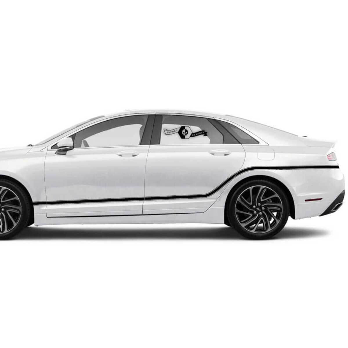 Gebogene Seitenstreifen Vinyl-Aufkleber-Set für Lincoln MKZ 2020