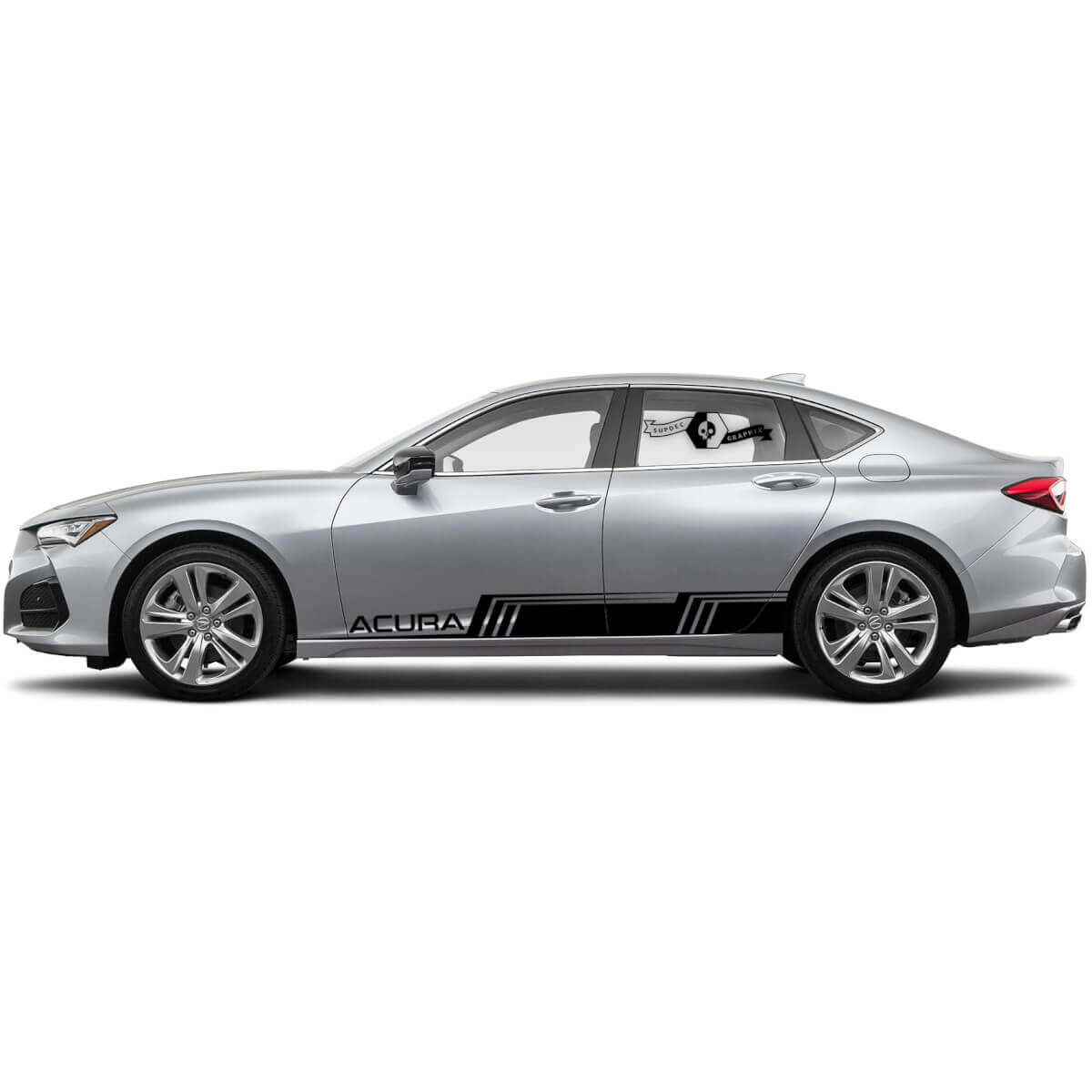 2x Acura 2021 TLX Türen Seite Mehrfarbiges Logo Grafiken Acura TLX Auto Rennsport Vinyl Aufkleber Sticker
