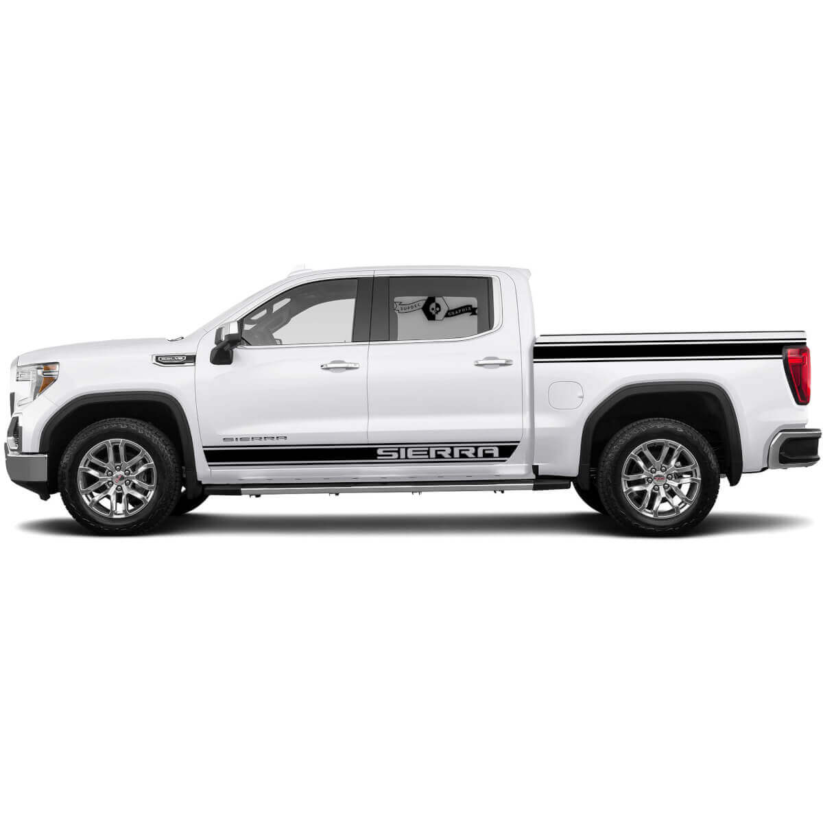 Neues Paar Seitenaufkleber für 1500 GMC Sierra Türen, Rocker Panel und Bett Vinyl Aufkleber Dekorationsset
