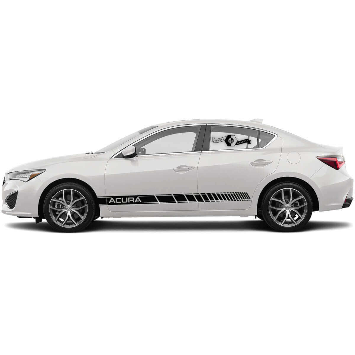Markierte Rennstreifen Seiten Vinyl Aufkleber Sticker für Acura TLX 2021