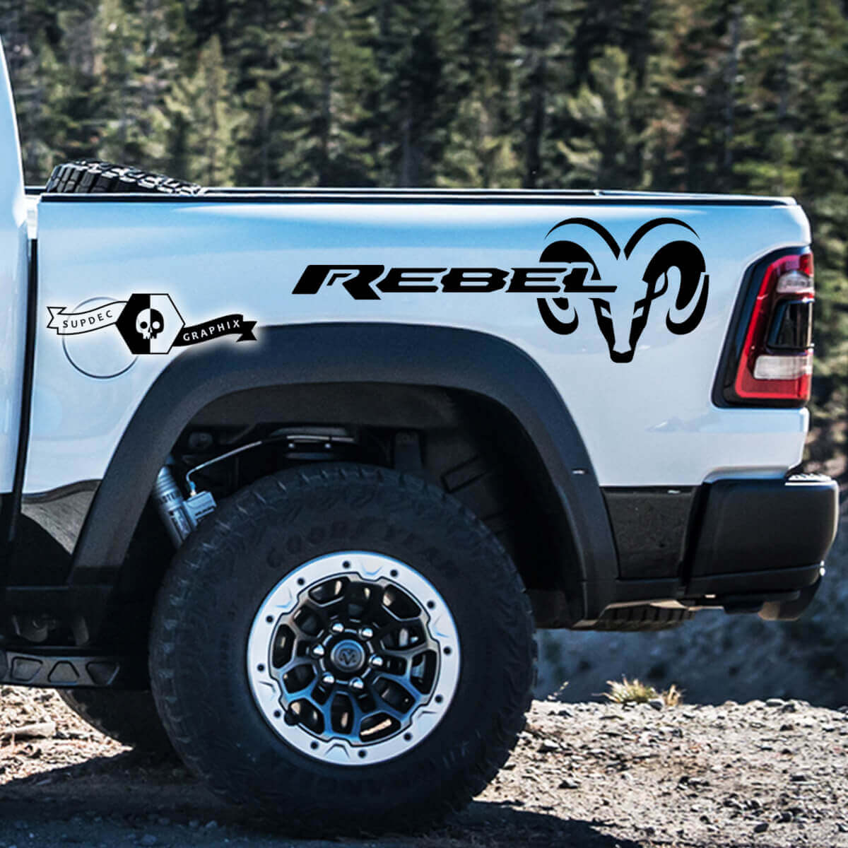 TRX Stil Rebel Seiten-Vinylaufkleber für Dodge Ram 1500