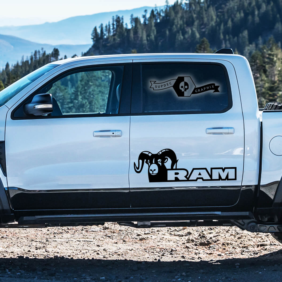 2x New Dodge Ram TRX Rebel 2022+ 1500 Türen Seite TRX Rebel Truck Vinyl Aufkleber Grafik