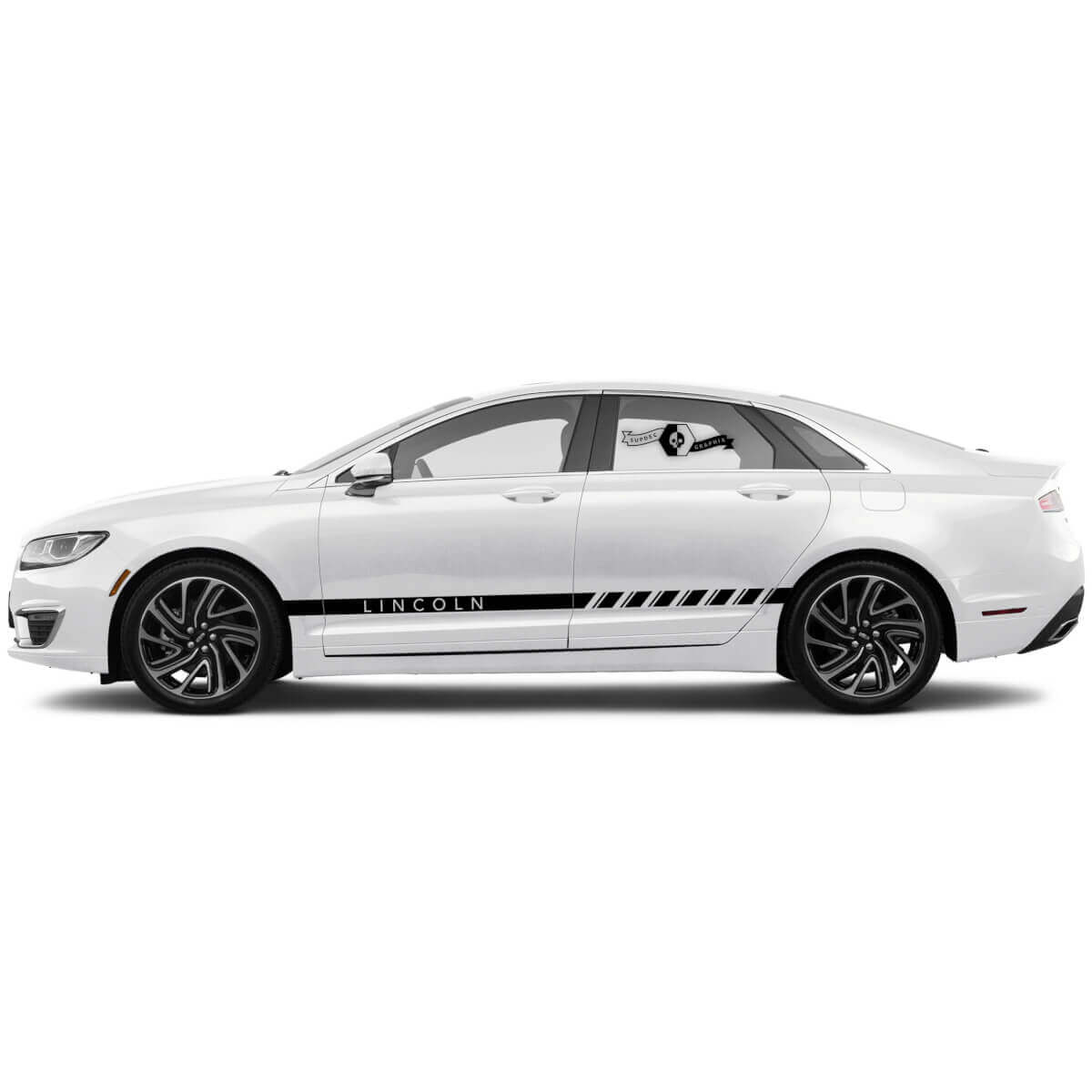 2 x 2020 Lincoln MKZ Tür Logo Streifen Rocker Panel Seitenlinien Vinyl Aufkleber Grafiken Sticker

