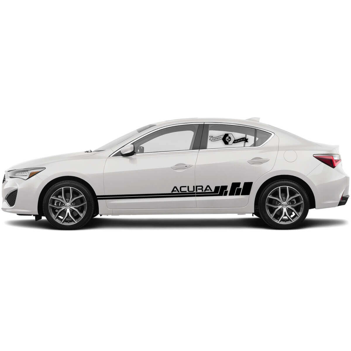 Paar Acura 2021 ILX Seitengrafiken in beliebiger Farbe Acura TLX Auto Racing Vinyl Aufkleber Sticker
