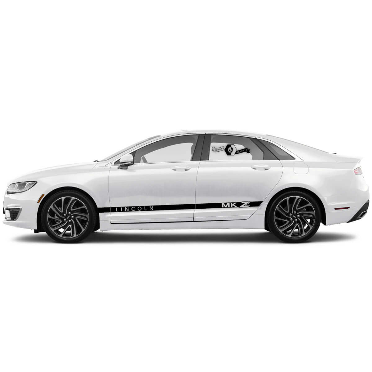 2 x 2020 Lincoln MKZ Türen Dünne Streifen Rocker Panel Side Logo MKZ Vinyl Aufkleber Grafiken Sticker

