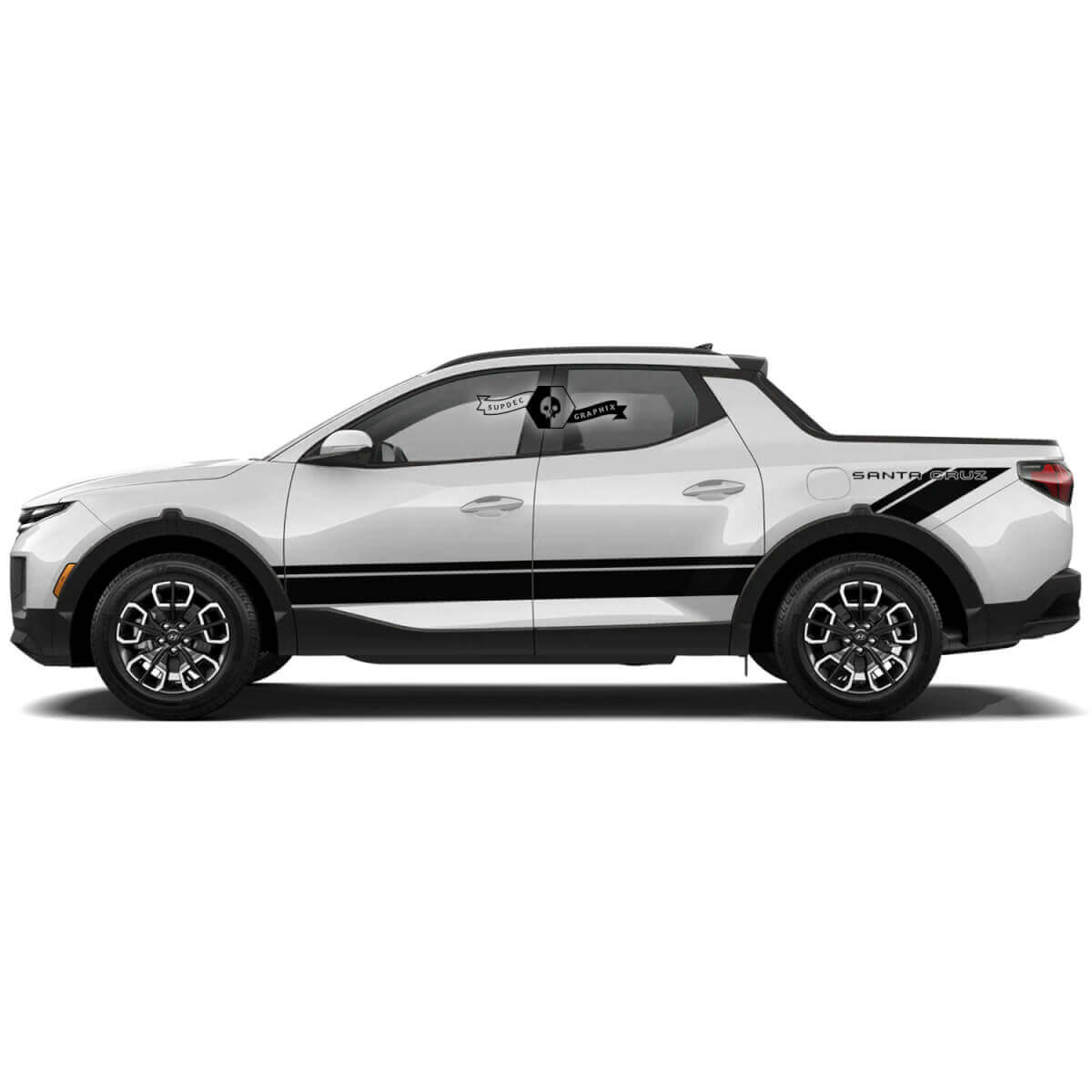 Modernes Rallye-Seitenstreifen Vinyl-Aufkleber-Set für Hyundai Santa Cruz