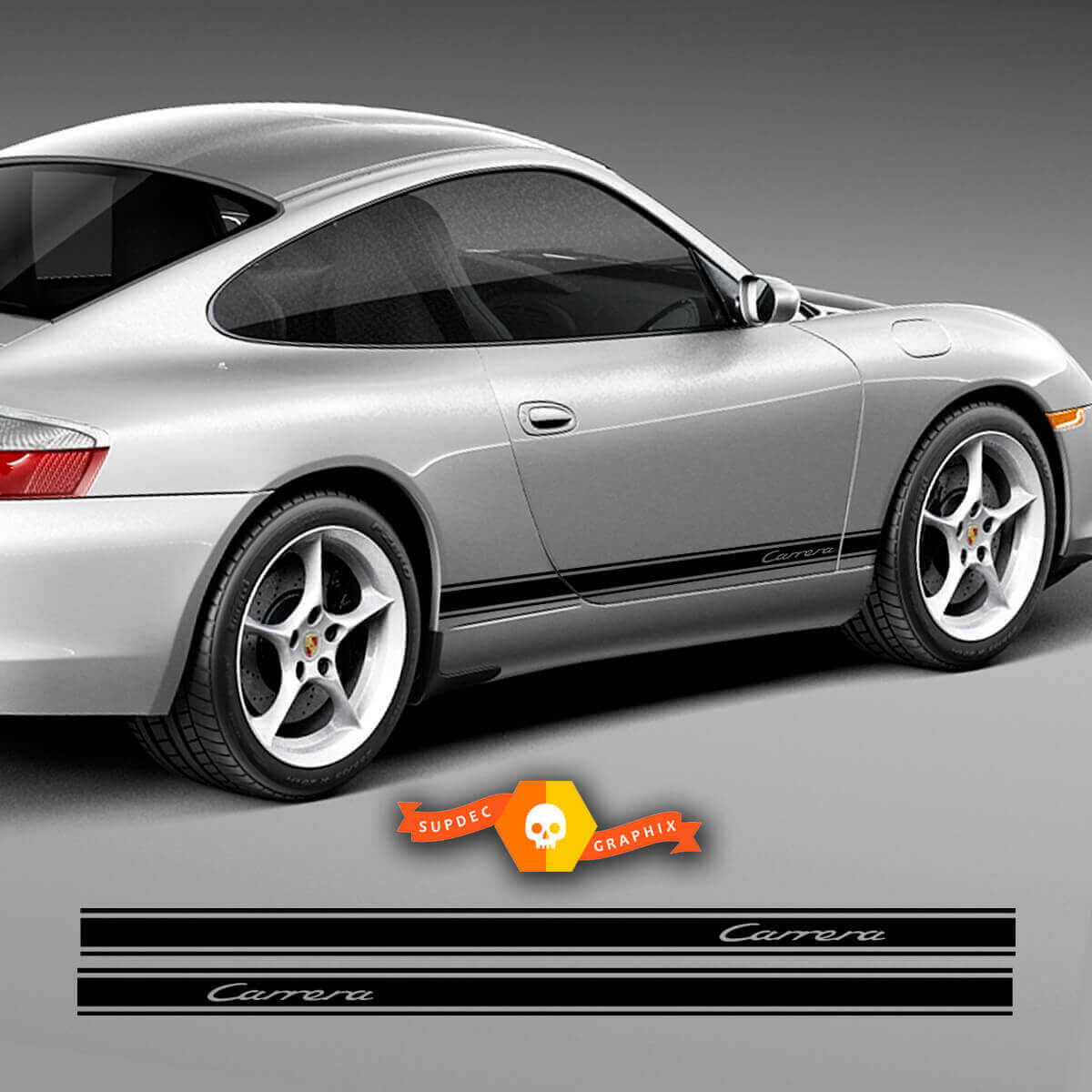 Paar Porsche 911 996 Carrera Seitenaufkleber in beliebigen Farben Vinyl-Aufkleber.
