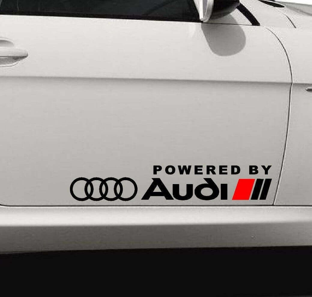 Angetrieben von Audi Seitentür Vinyl-Aufkleber Set für Audi
