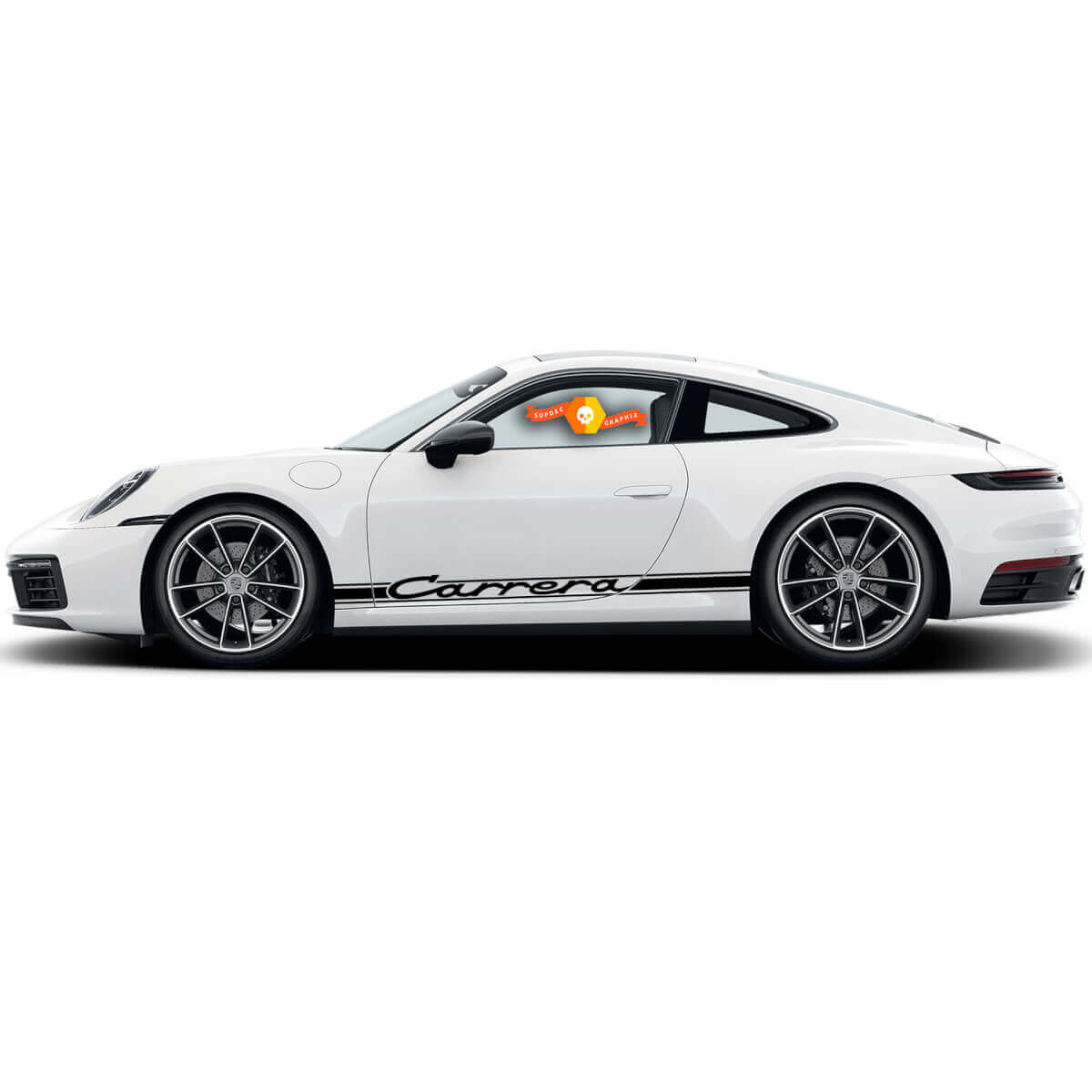Carrera Style Classic Seitenstreifen Vinyl-Aufkleber-Set für Porsche 911