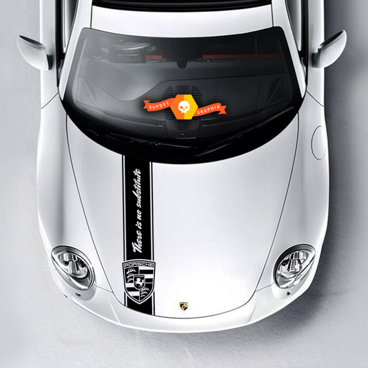 Porsche Logo Spider Hood Stripes Kit Aufkleber Aufkleber