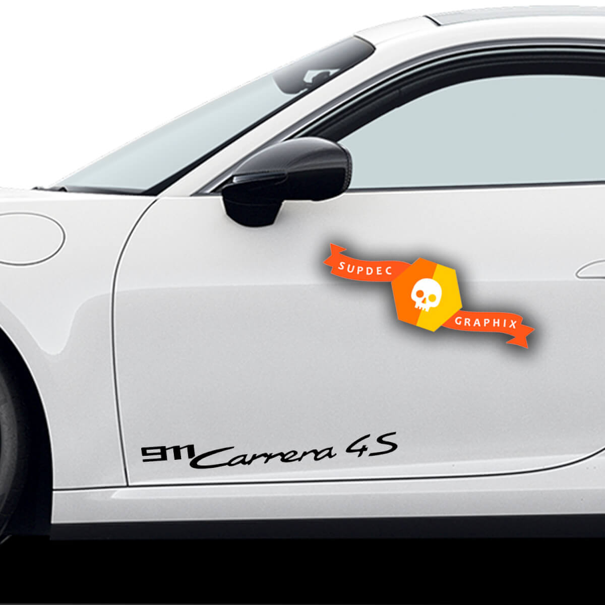 Paar Porsche Aufkleber Porsche 911 Carrera 4S Türseiten-Aufkleber
