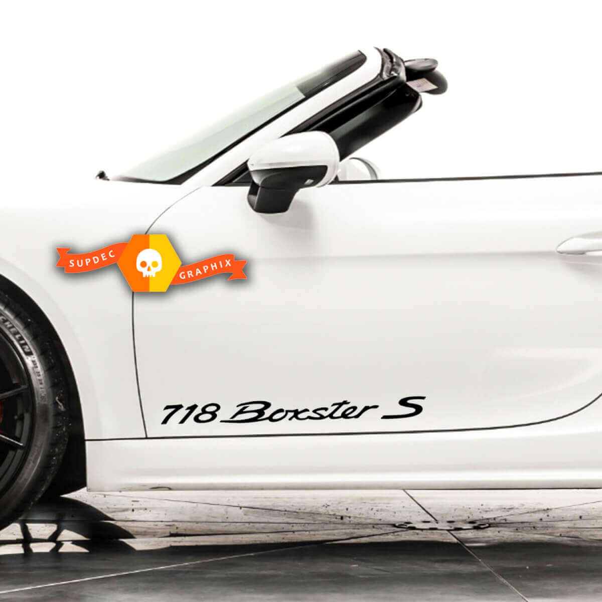 718 Boxster S Türseitiger Vinyl-Aufkleber Satz für Porsche 718