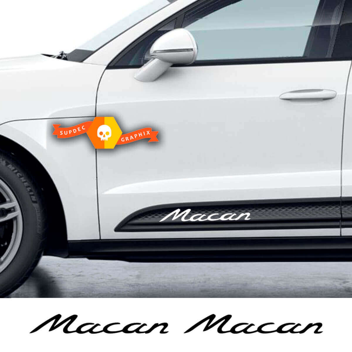Macan Seiten-Tür Vinylaufkleber Paar für Porsche Macan