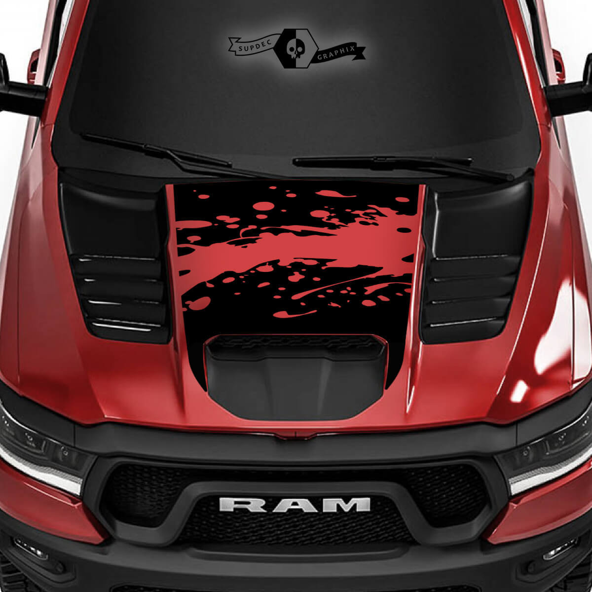 Schmutzspritzschutz Motorhauben Vinyl-Aufkleber für Dodge Ram 1500 Rebel TRX