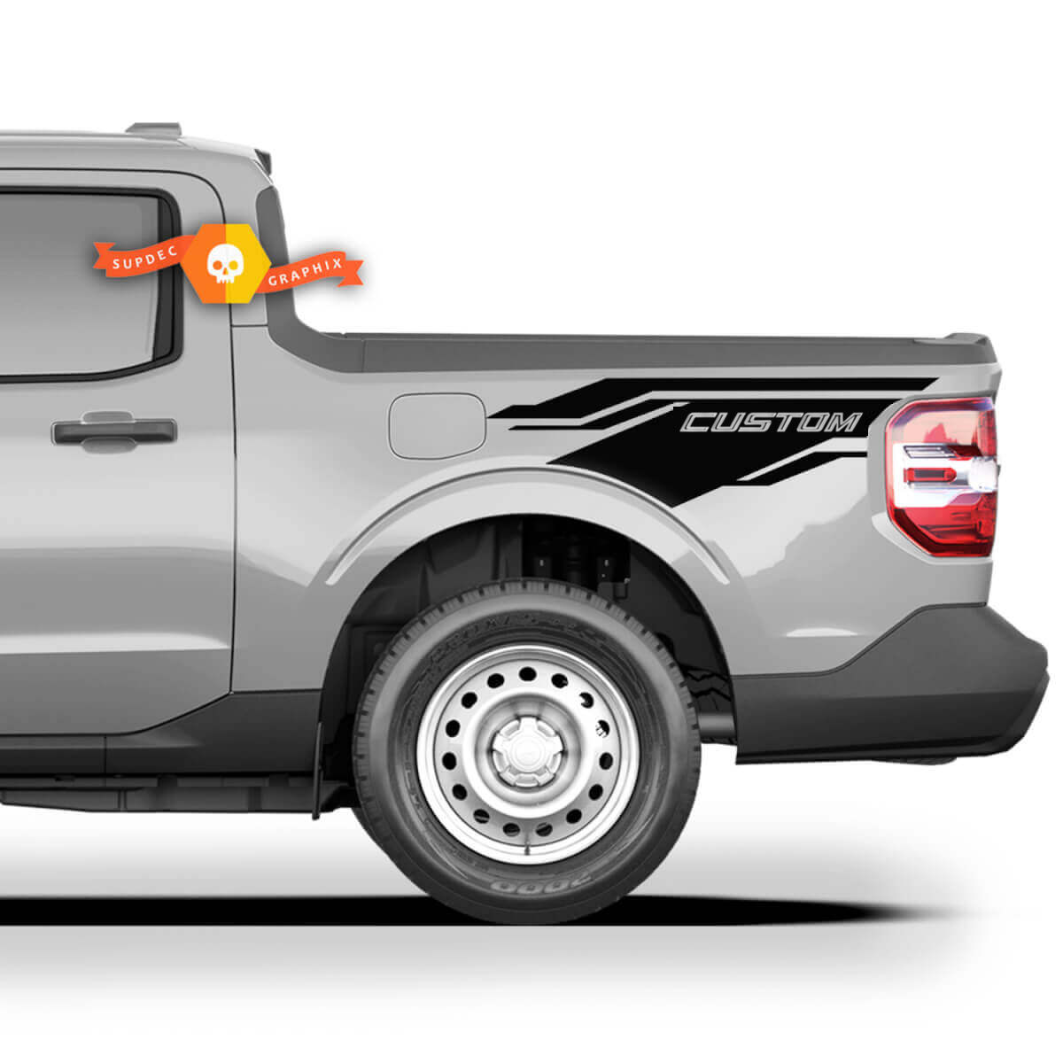 CUSTOM Umriss Winkel Nachttischstreifen Vinylaufkleber Paar für Musclecar Maverick FX4 2022