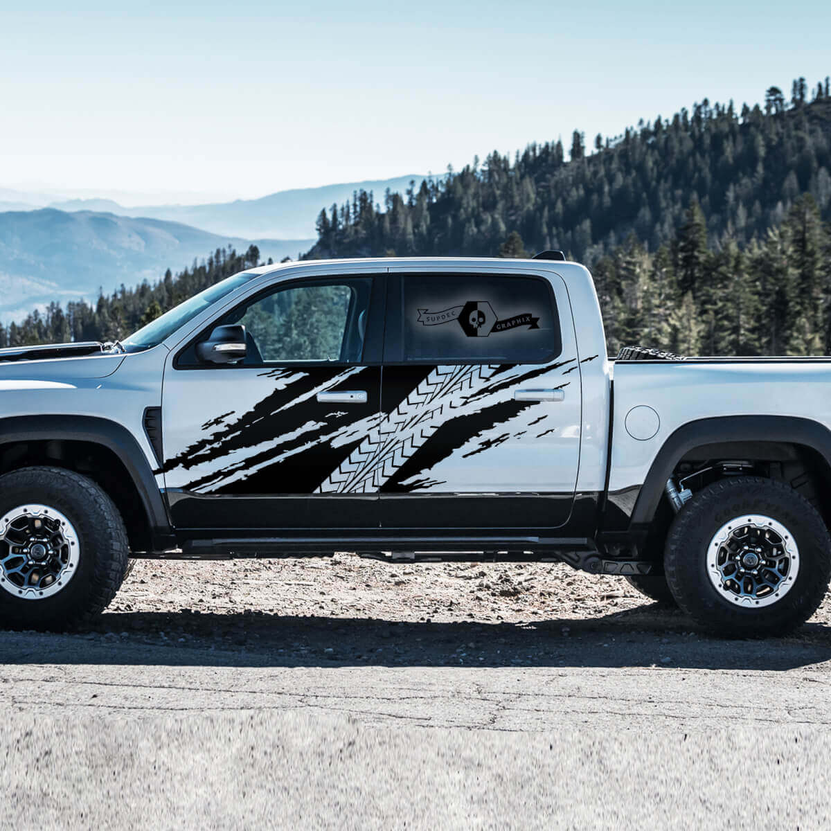 Schlammreifen-Spur Türen Vinylaufkleber Decal für Dodge Ram 1500 TRX