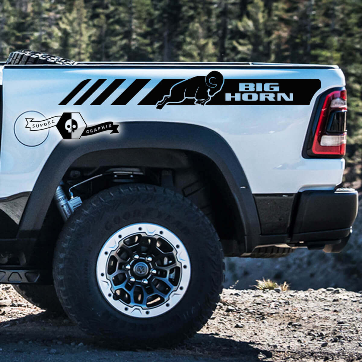 Big Horn Heckseiten-Streifen Vinylaufkleber für Dodge Ram 1500