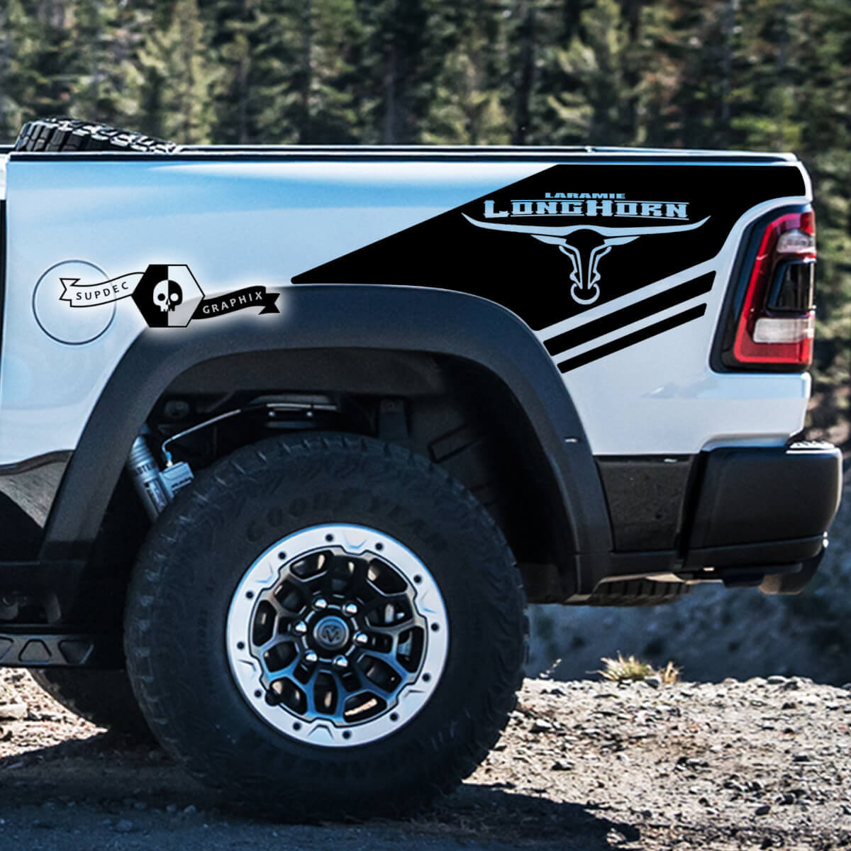 Longhorn Laramie Seitenstreifen Vinylaufkleber für Ram 1500 TRX