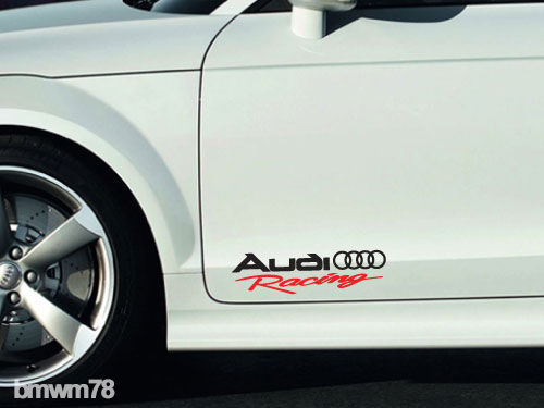 2 Audi Racing Decal Sticker A4 A5 A6 A7 A8 S4 S5 S8 Q5 Q7 RS TT
