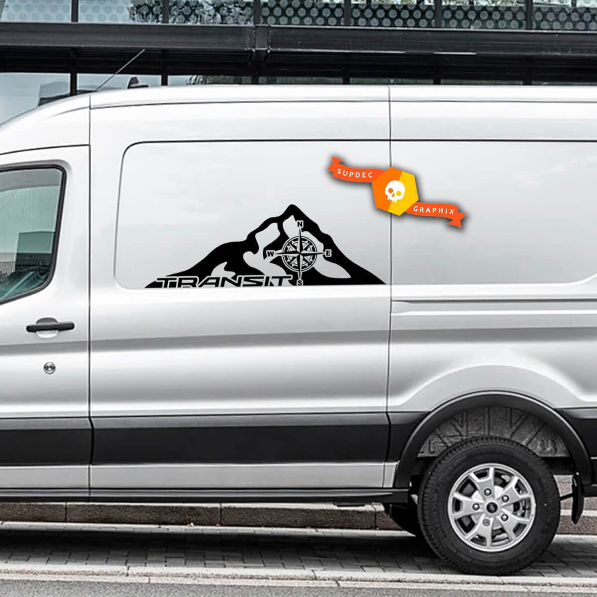 Paar 2023 FORD TRANSIT-TRAIL Mountain Compass Logo Vinyl Aufkleber Aufkleber jeder Größe für Nissan, Toyota, Chevy, GMC, Dodge, Ford
