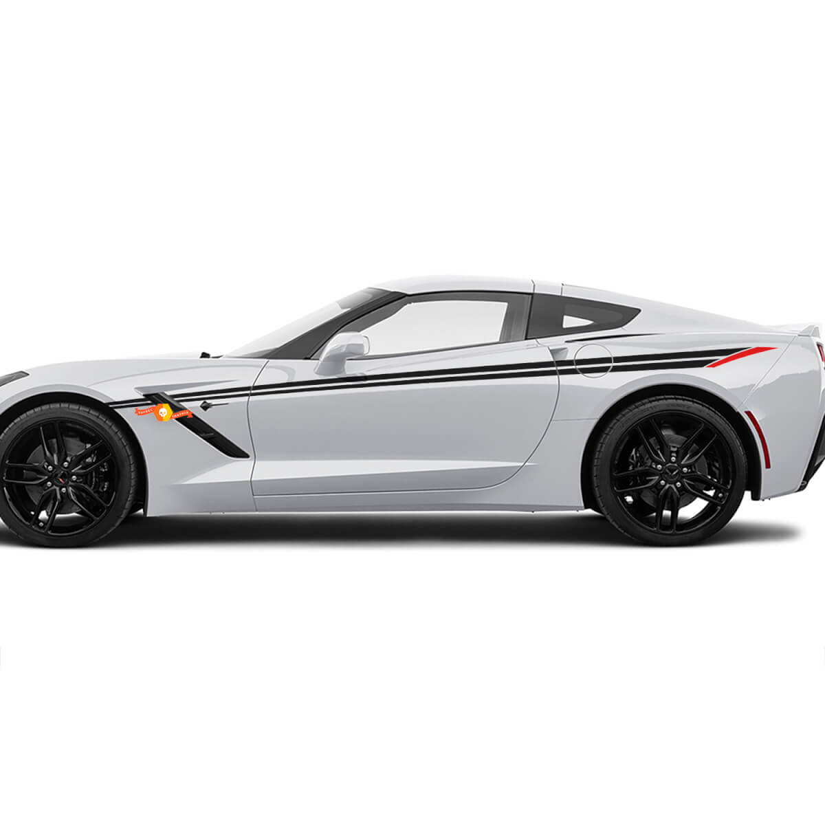 Seitenakzent Corvette Racing -Hash -Streifen für Chevrolet Corvette C8
