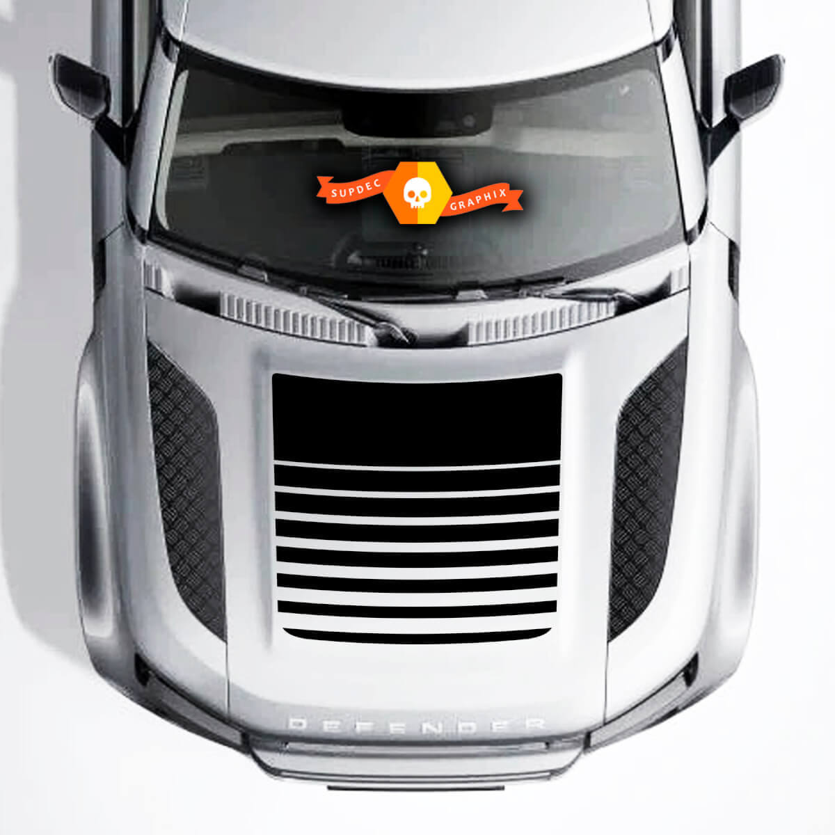 Blackout-Strobe-Motorhaubenlinien-Vinylaufkleber für Land Rover Defender 110