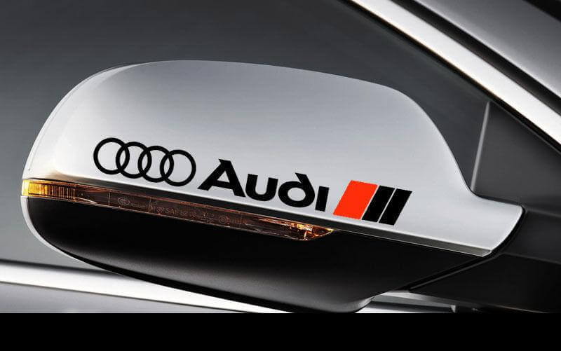 Audi Logo Seitenspiegel Vinyl-Aufkleber Set für Audi Fahrzeuge