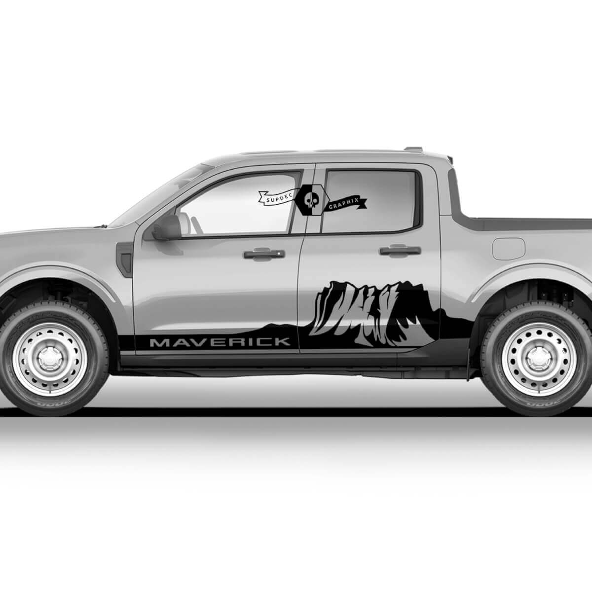 Paar Ford Maverick 2022 FX4 Grafikaufkleber Rocker Panel Mountain The Monument Valley Maverick Aufkleber
