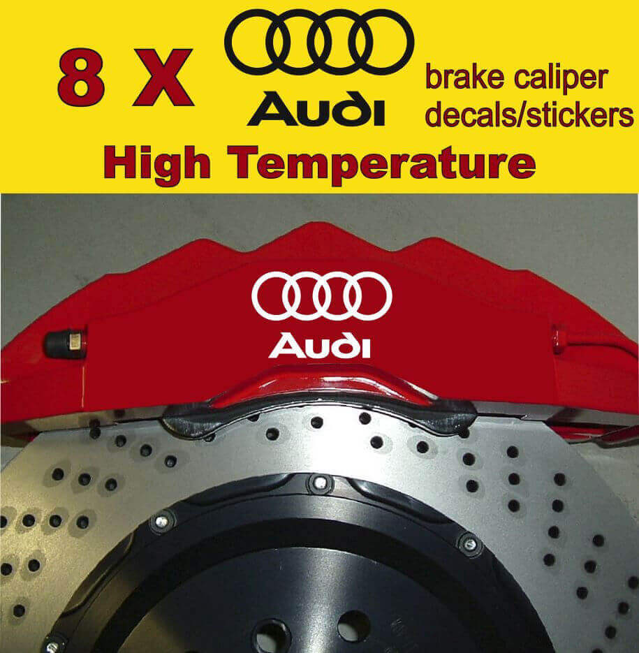 Audi Ringe Bremszangen Vinyl-Aufkleber Set für Audi Fahrzeuge