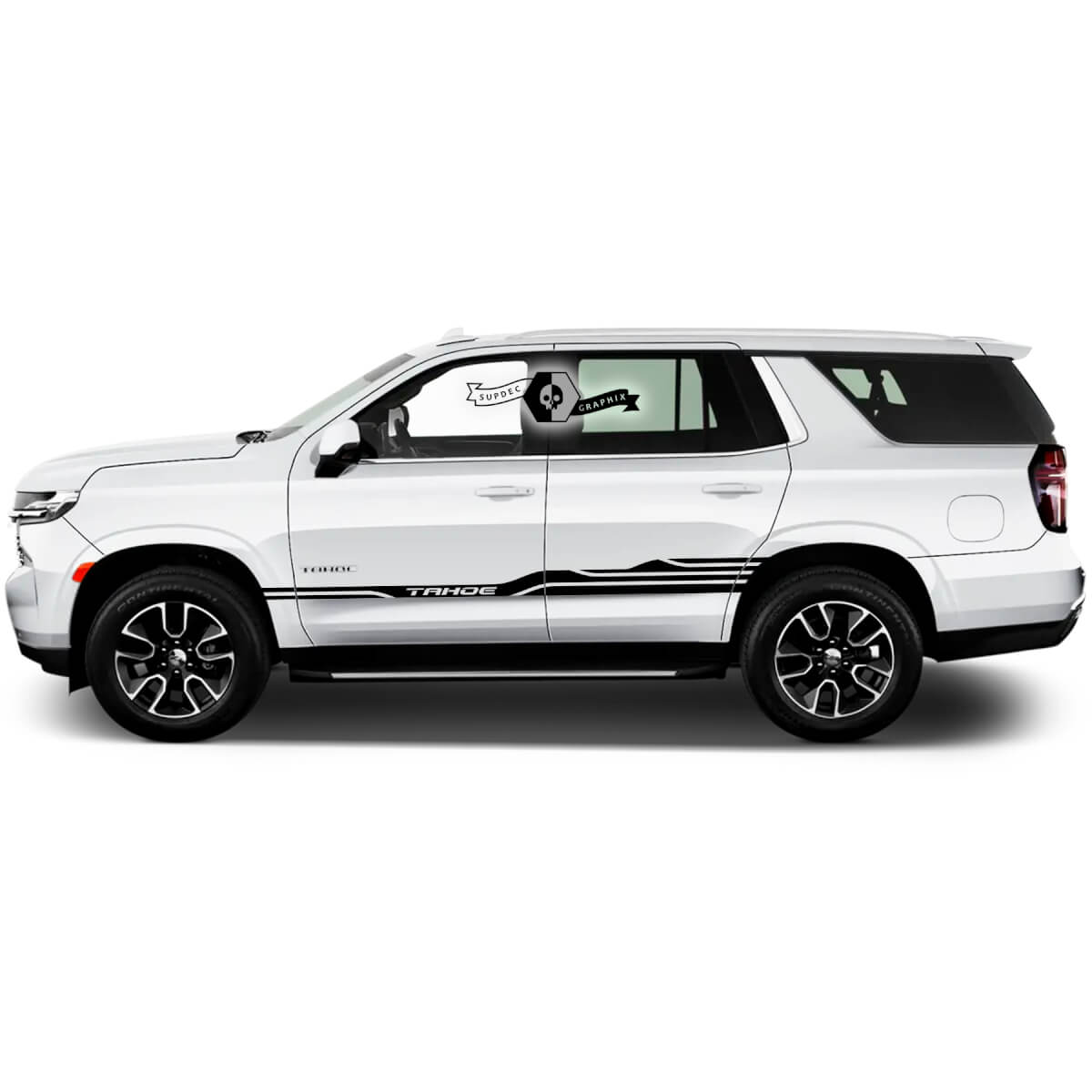 2X 2020 New Graphics Chevrolet Tahoe Doors Stripe Mountains Logo Car Racing Vinyl Aufkleber Aufkleber
