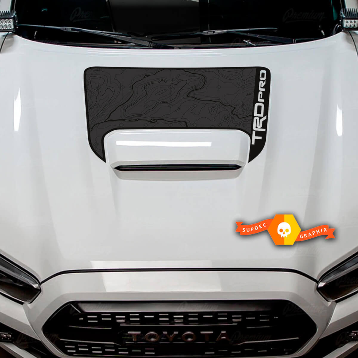 TRD Pro Topografischer Stil Motorhaubenaufsatz Aufkleber für Toyota Tacoma 2016-2024