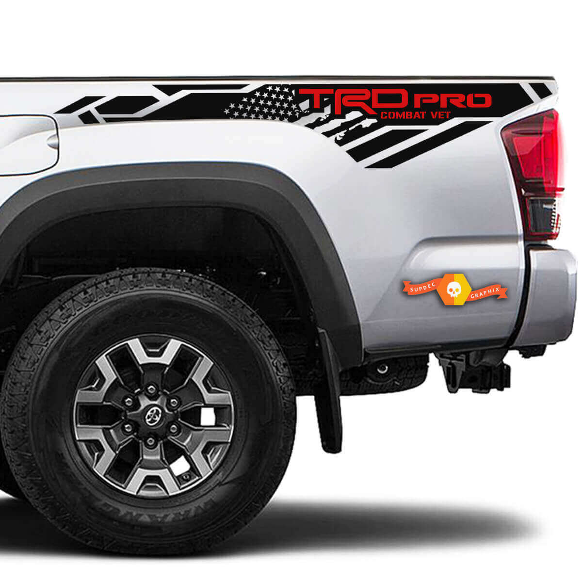 TRD Pro USA-Flaggen-Bettseiten-Vinylaufkleber für Toyota Tacoma