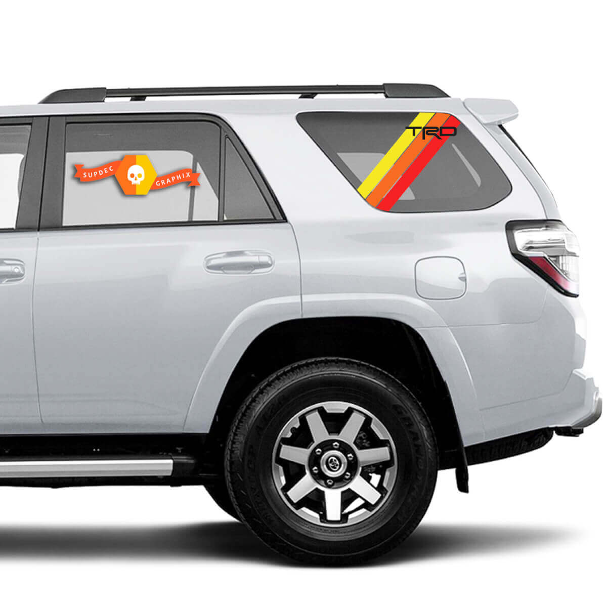 Vintage-Streifen-TRD-Heckseitenfenster-Vinylaufkleber für Toyota 4Runner 2010-2023
