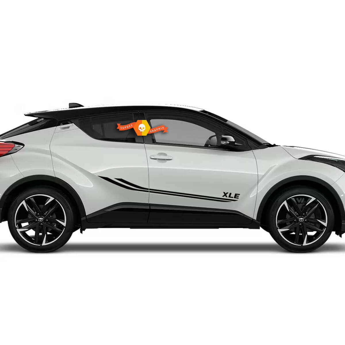 XLE Doppelte Streifen Seiten-Tür Vinyl-Aufkleber für Toyota C-HR