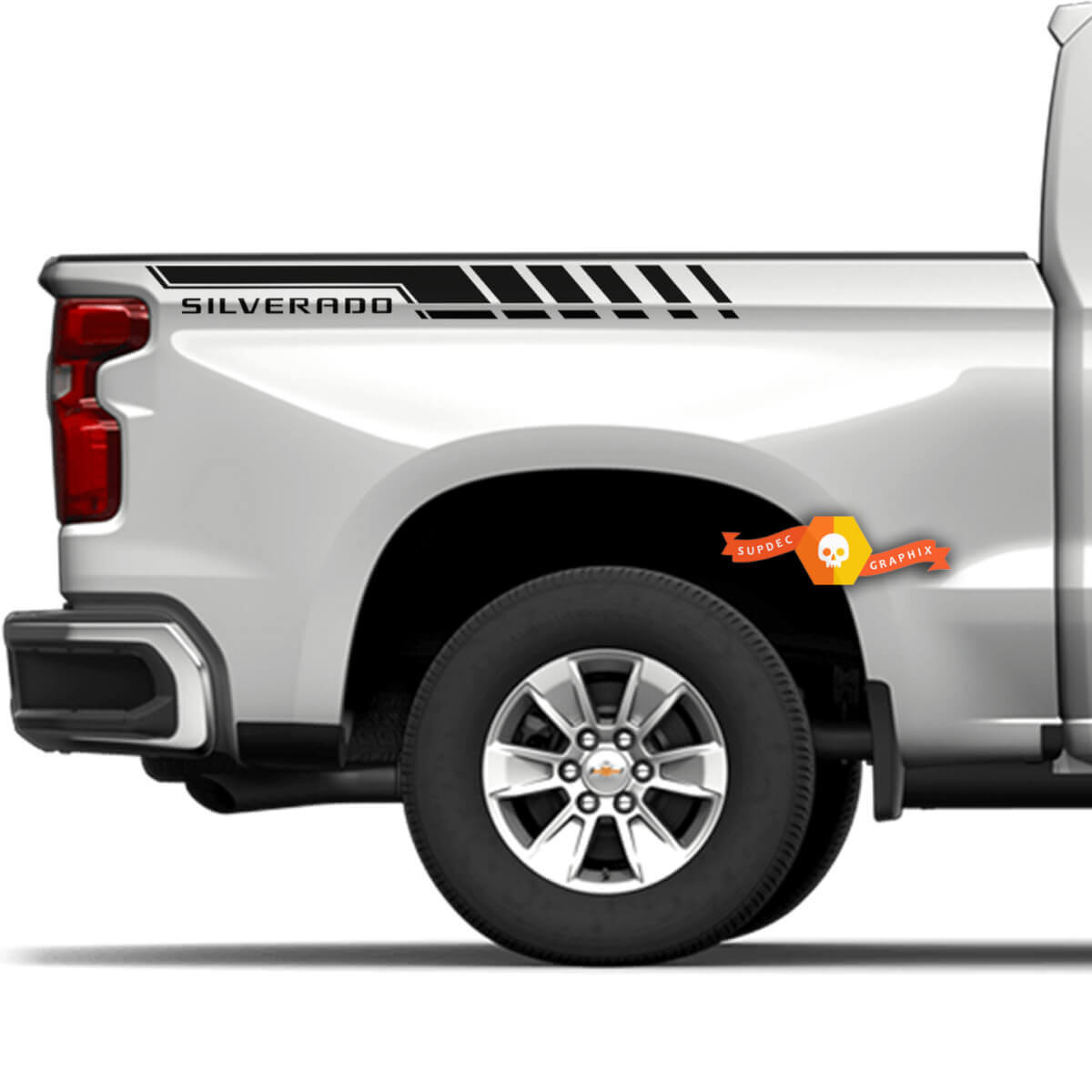 Paar Chevrolet Silverado Nacht Vinyl Aufkleber Aufkleber-Grafik-Kit passend für Chevy Truck
