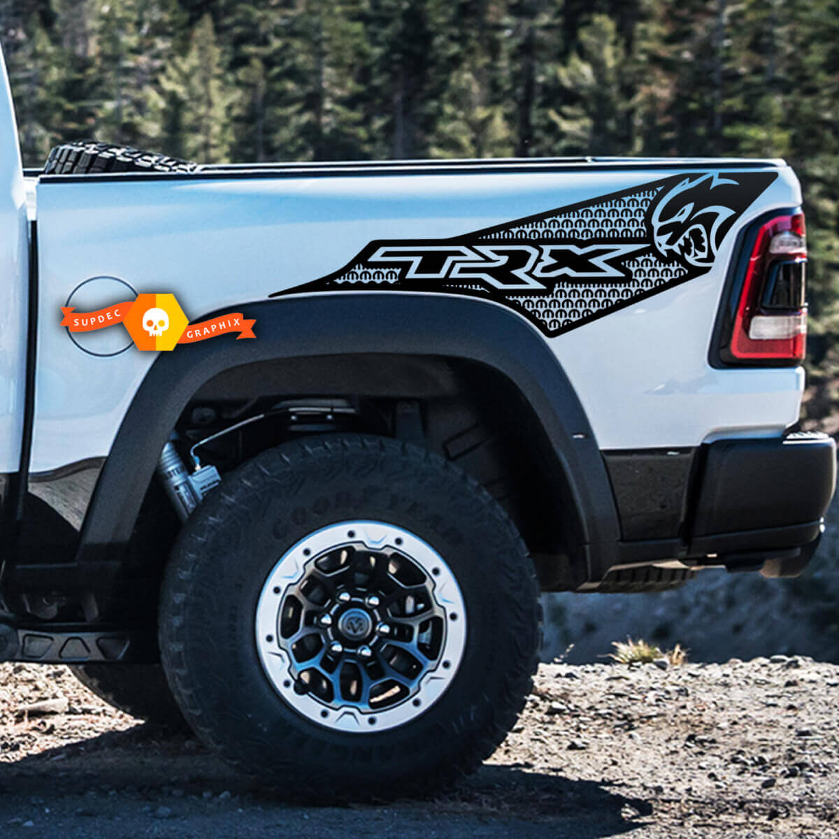 TRX Hellcat Heckseiten-Vinylaufkleber-Set für Dodge Ram TRX 2021+