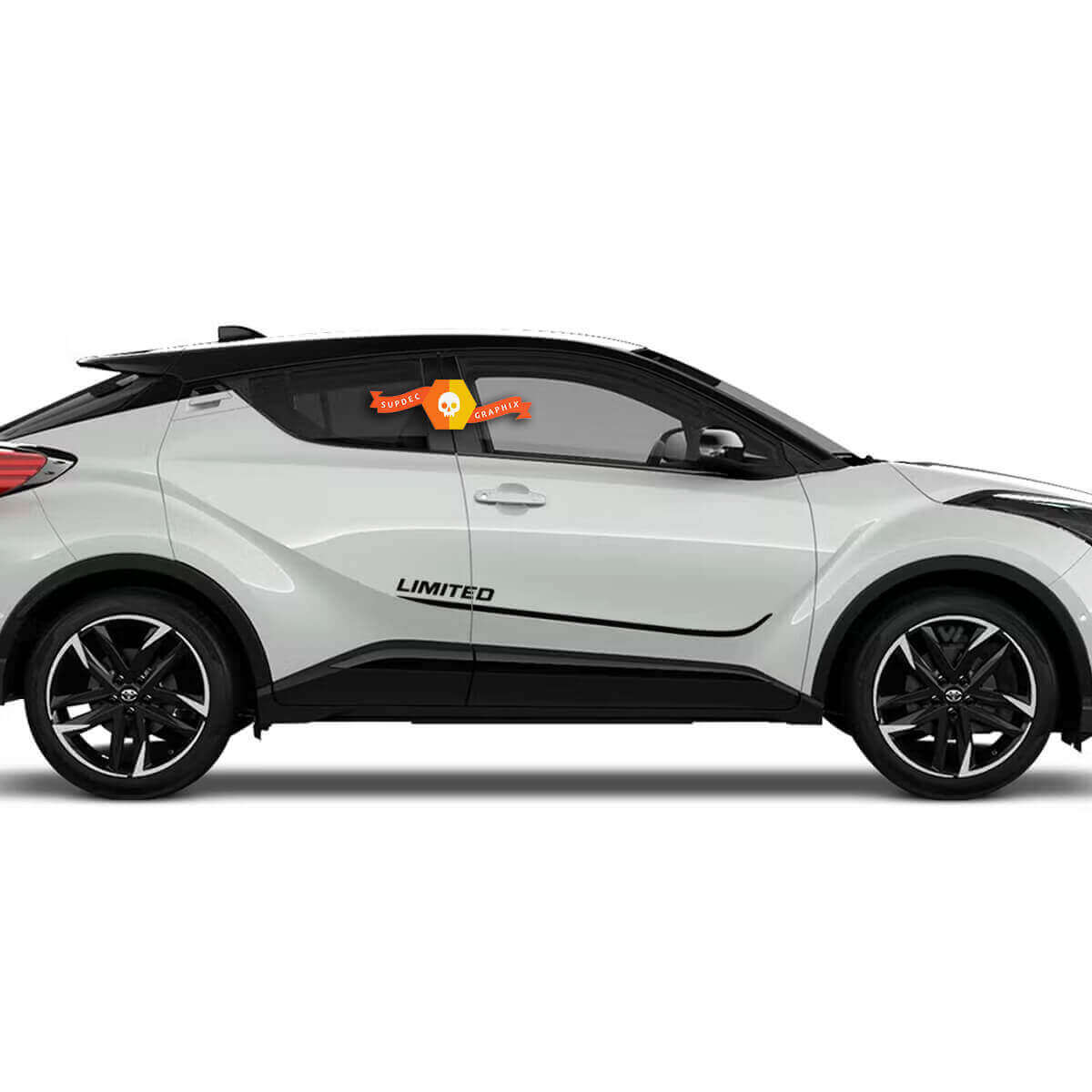 Begrenzte Seiten­tür-Streifen Vinylaufkleber Paar für Toyota C-HR