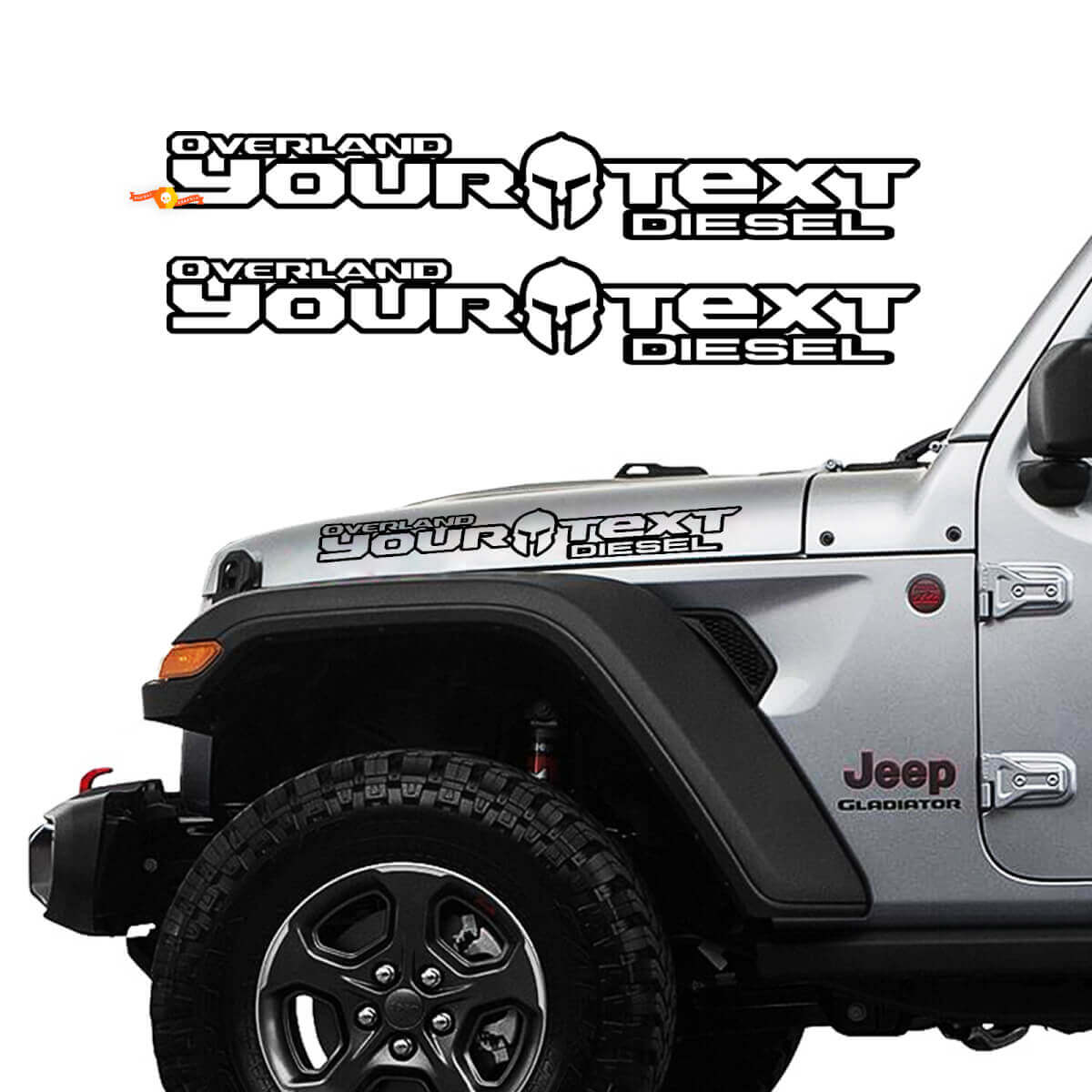 Gladiator Helm Motorhauben Vinyl-Aufkleber für Jeep Gladiator
