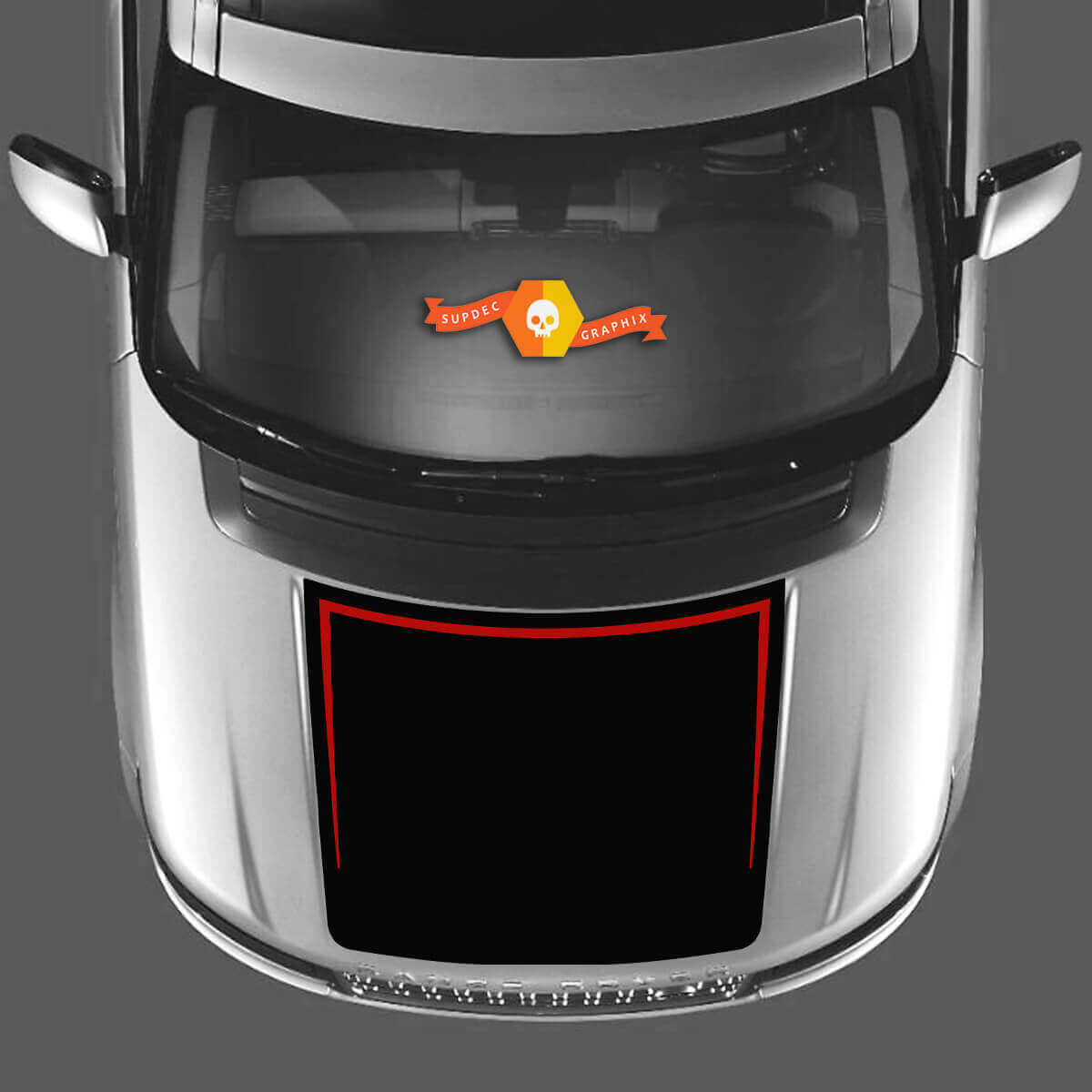 Zweifarbiges Haubenaufkleber-Vinyl-Grafik-Kit für Range Rover Vogue L405 2013-2017