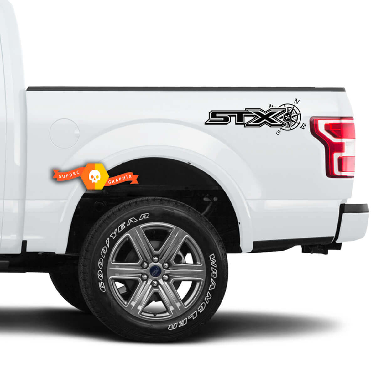Paar STX Compass 4X4 Mountain Aufkleber für Ford F150 F250 F350 Super Duty Truck Aufkleber Aufkleber Vinyl
