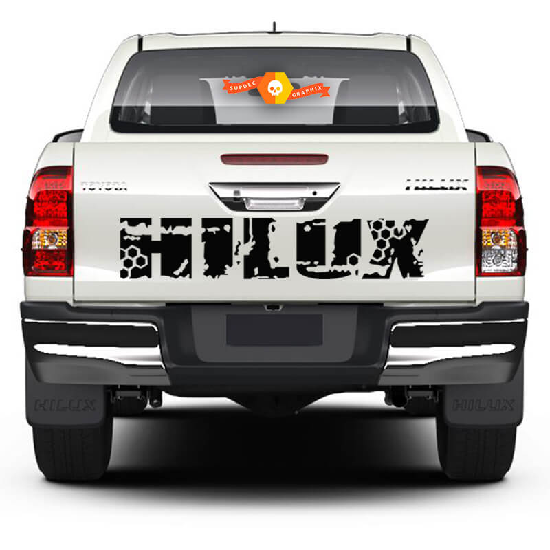 Toyota Hilux 2016 2022+ Vinyl Aufkleber Aufkleber Graphics Kit Heck zerstörte Wabenaufkleber Aufkleber Abziehbilder Stamm Tailgate