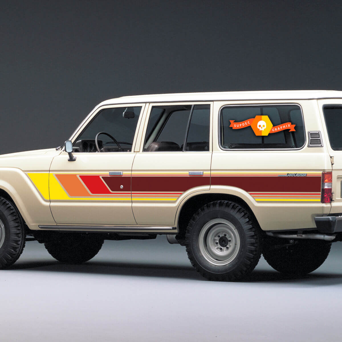 Vintage Seitenstreifen Vinyl-Aufkleber-Kit für Toyota Land Cruiser 60er Serie