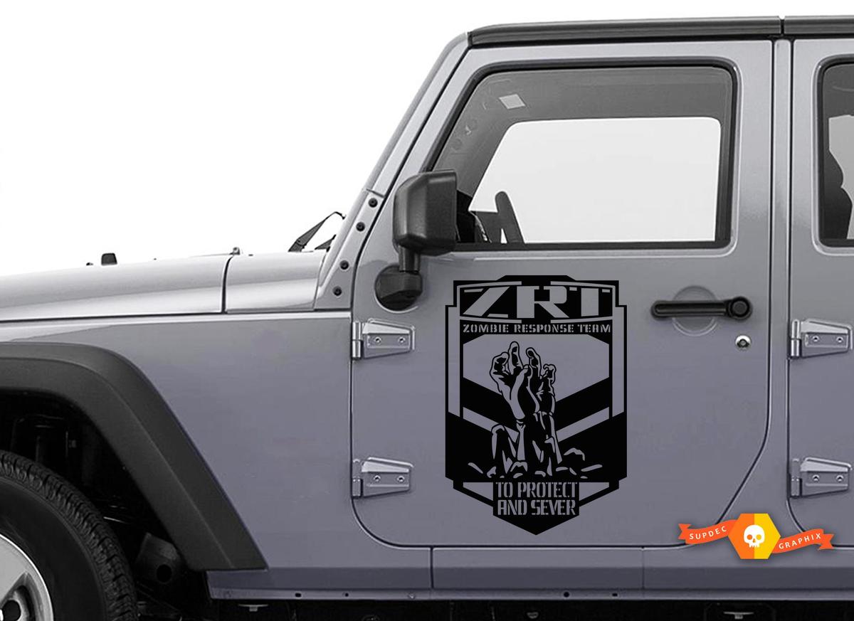 2 Jeep Rubicon Zombie Response Team ZRT Tür Wrangler Decal Stic